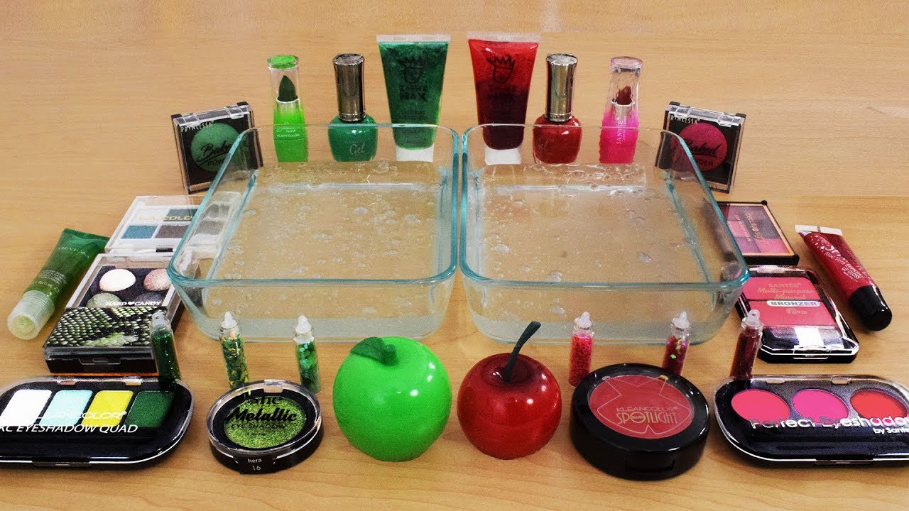 Mixing Makeup Eyeshadow Into Slime ! Red vs Green Special Series Part 3 ! Satisfying Slime Video