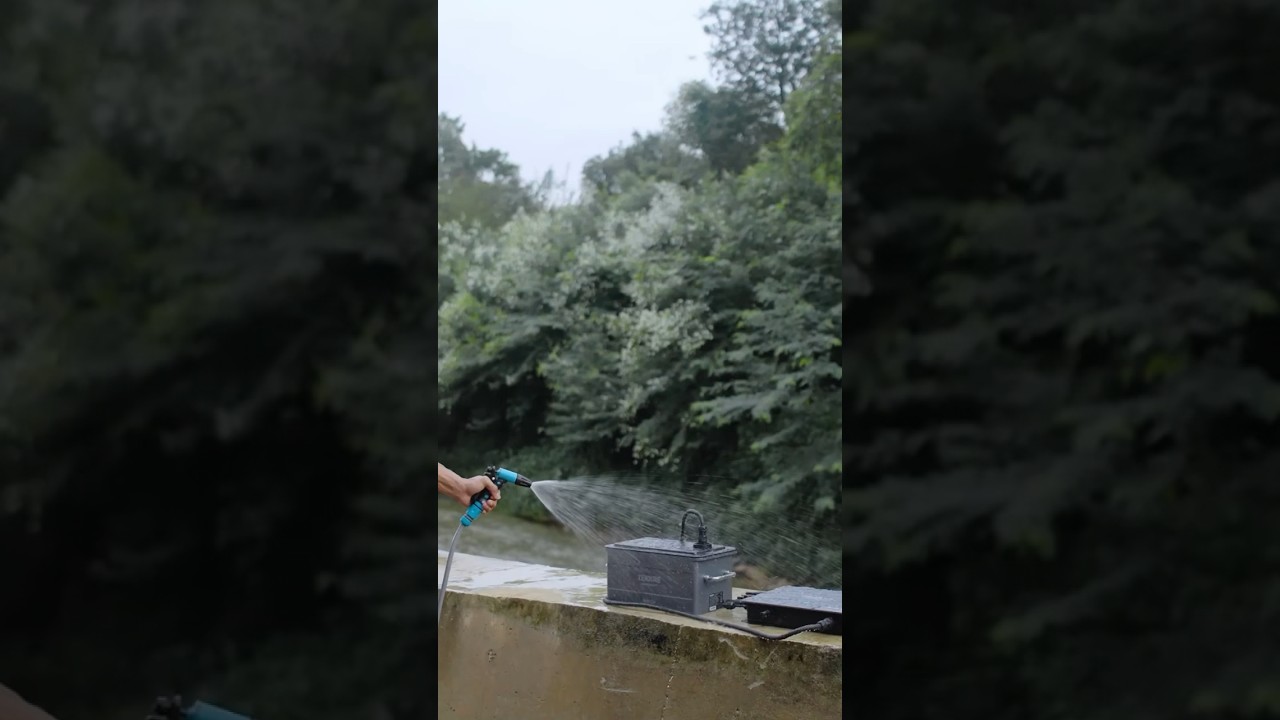 Diving into the waterproof challenge with SolarFlow! 🌧️☂️ 