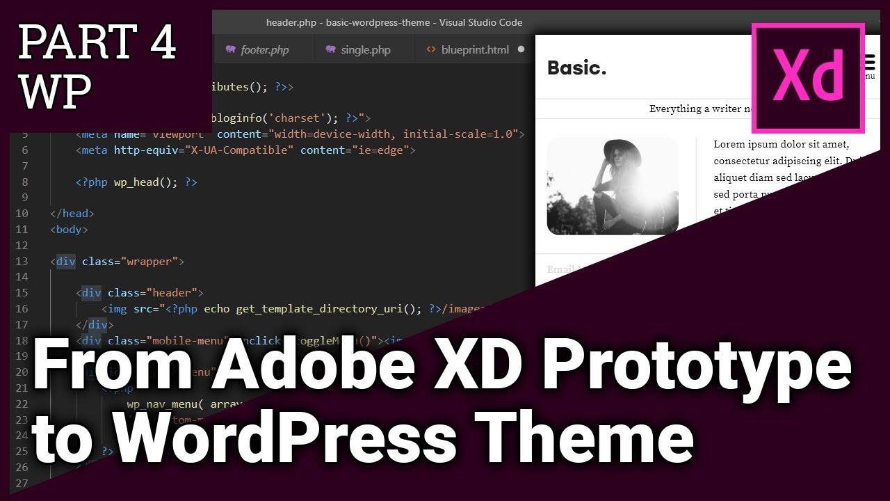 From Adobe XD Prototype to WordPress Theme from scratch - Part 4 WP
