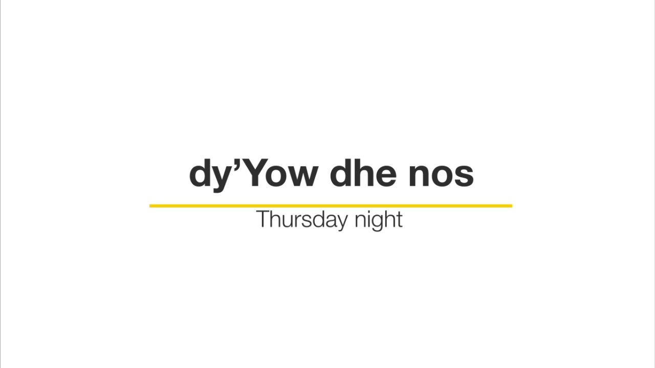 Kernewek - Cornish Language - Days of the Week