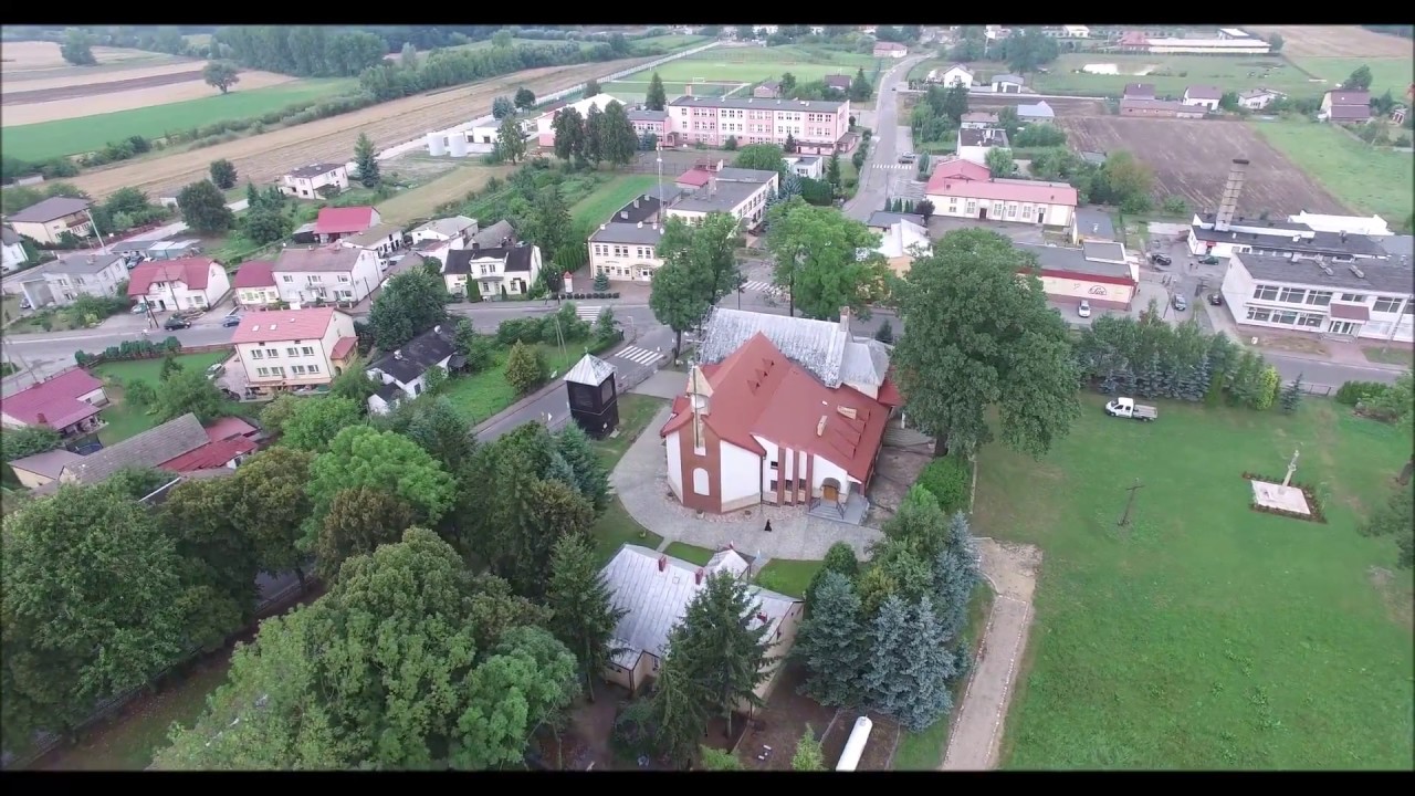 Sanktuarium Urodzin i Chrztu św. Faustyny z lotu ptaka - Świnice Warckie