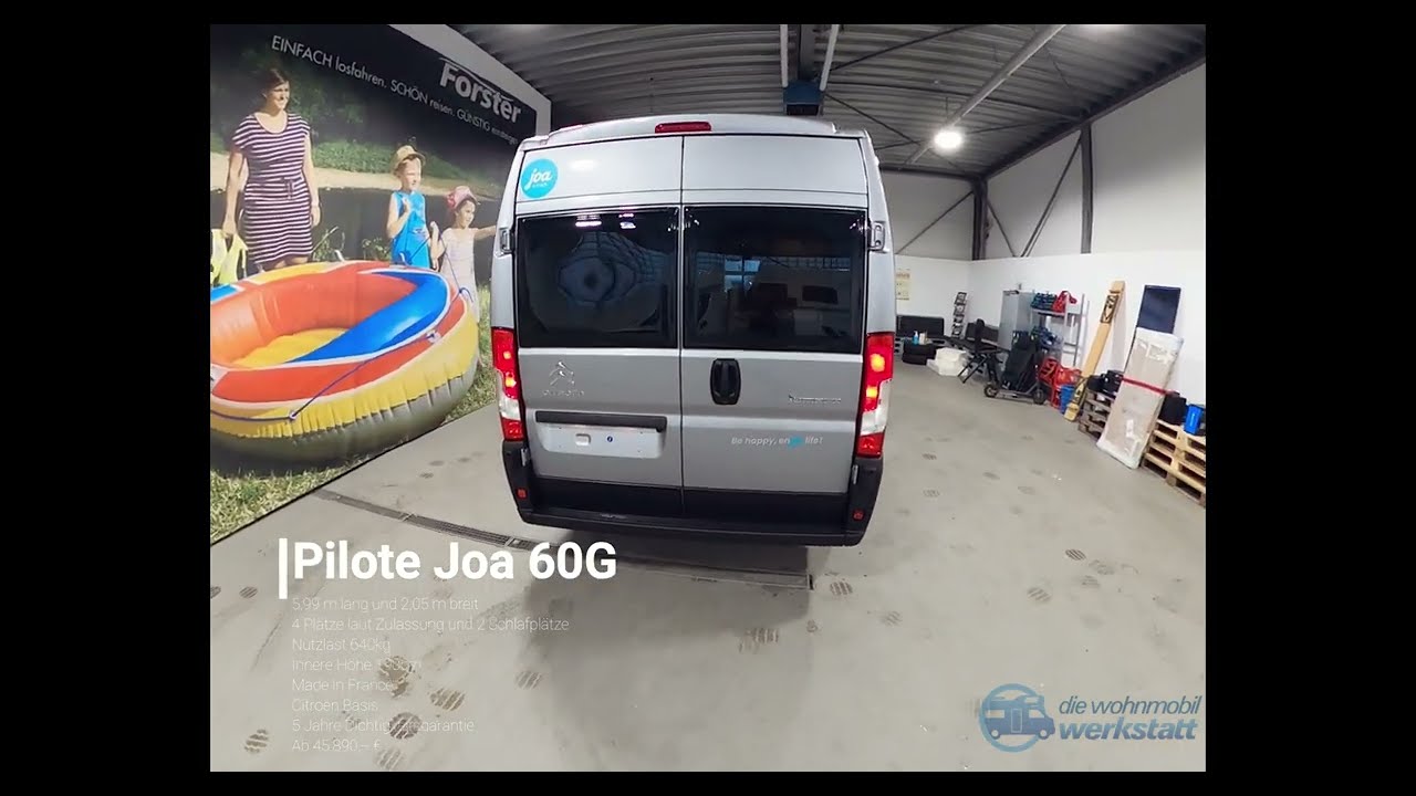 Pilote Wohnmobil Joa 60G Kastenwagen mit Querbett Modell 2022, Weltneuheit! Ideal für Pärchen