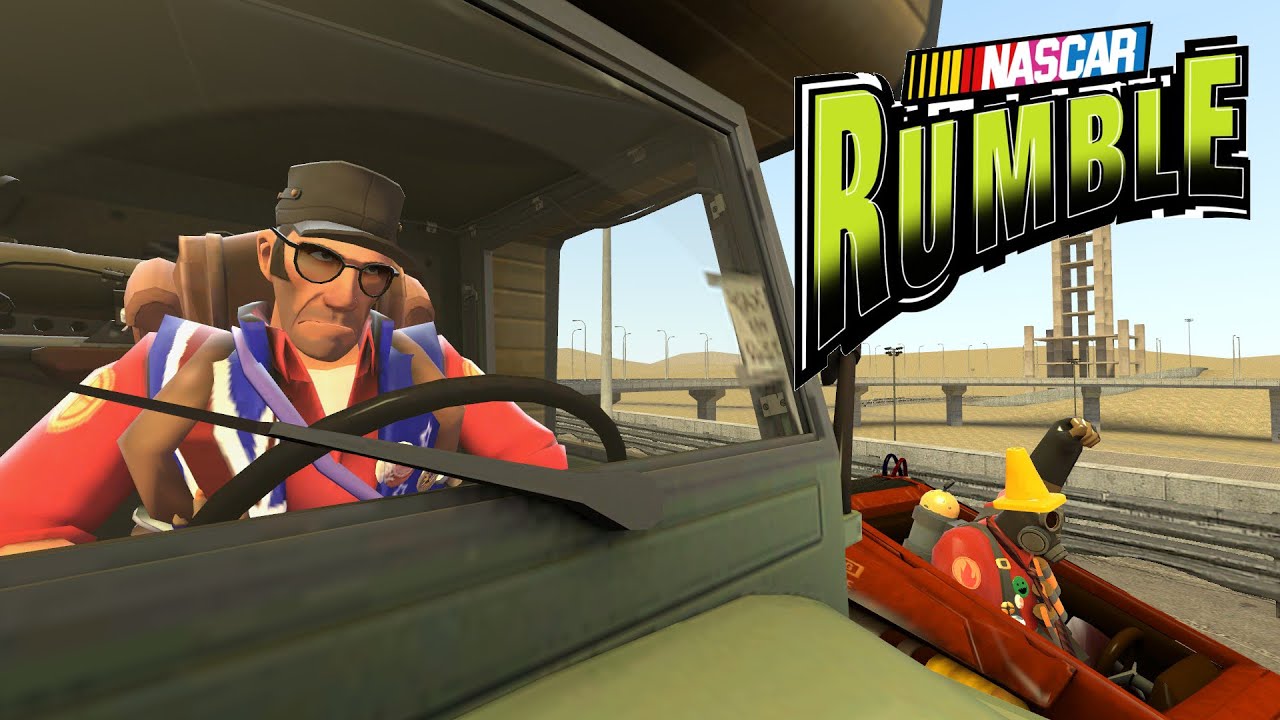 Sniper and Pyro plays NASCAR Rumble (Round 1)