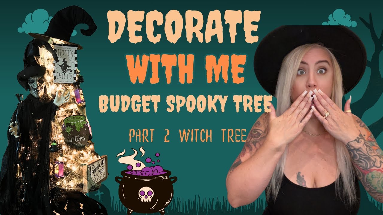 Budget spooky tree! Decorate with me part 2 witch themed tree