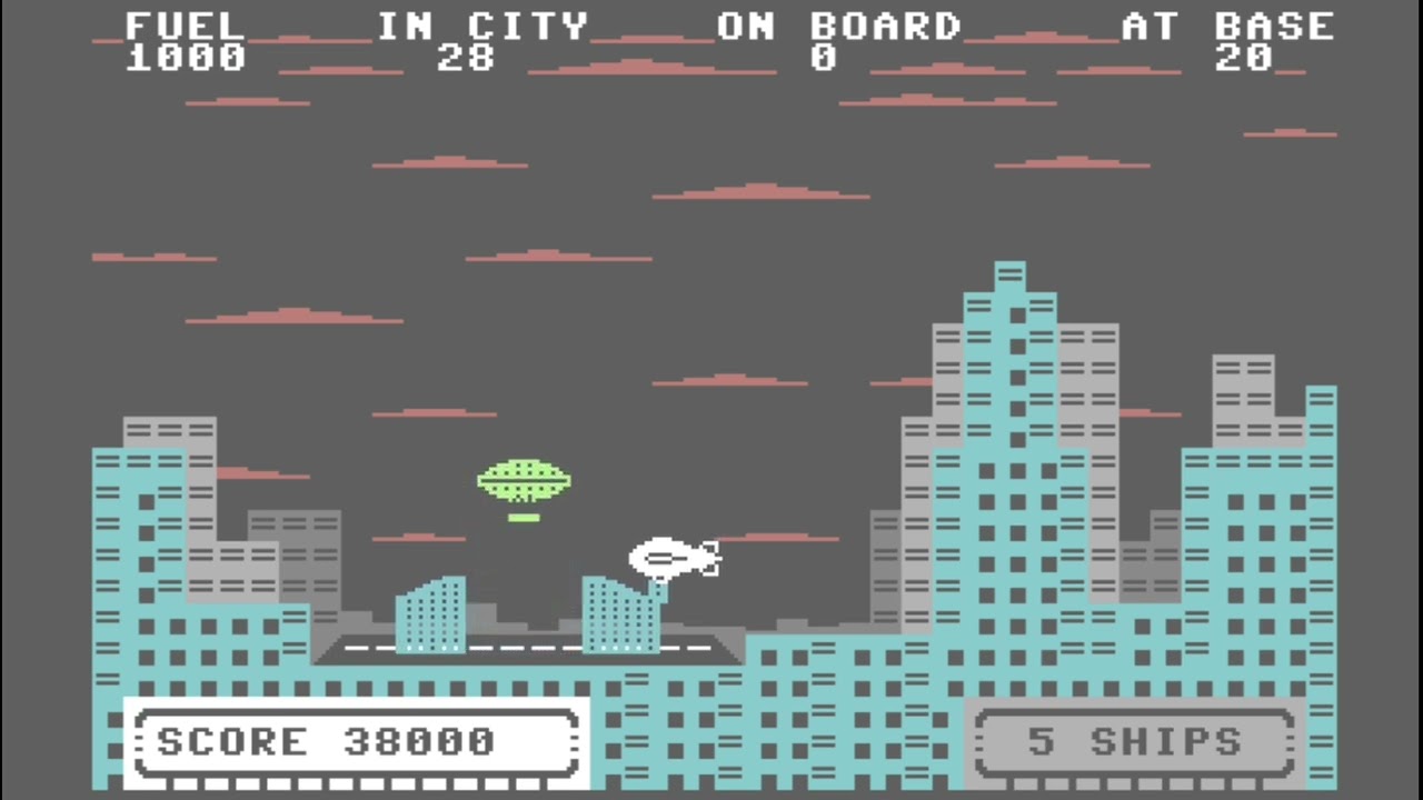 C64 Game: Zeppelin Rescue (how to drop off passengers at base)