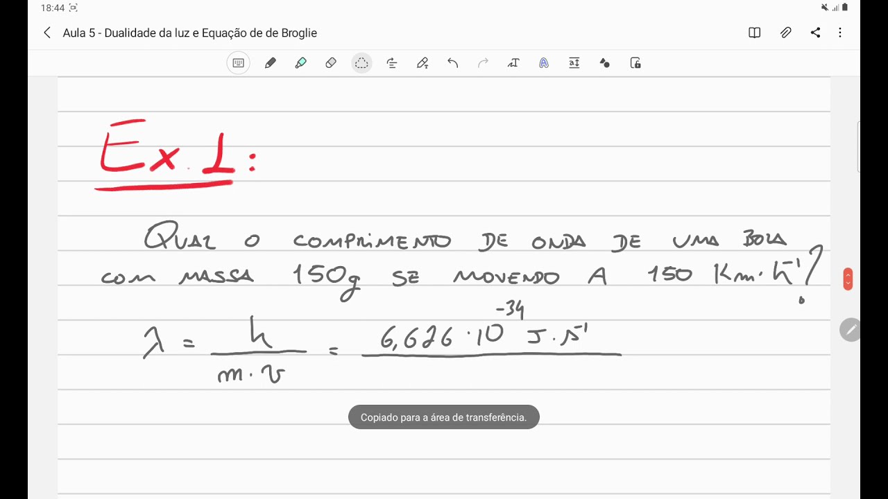 Dualidade Onda Partícula e Equação de Louis de Broglie