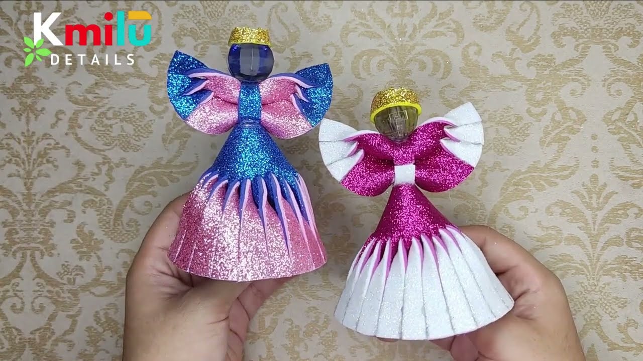 DIY 😇 Hermosos angelitos navideños en foami sin moldes 🎄 Adornos navideños 2023