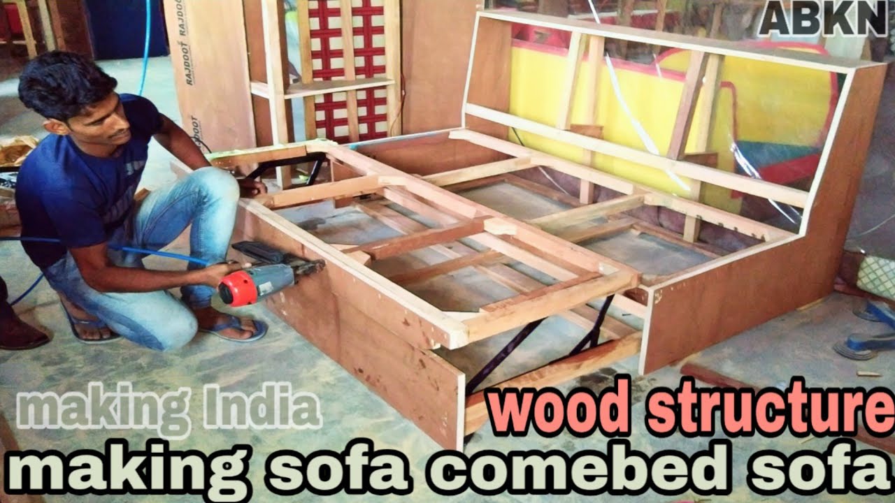 how to make sofa comebed wood structure chaina mechanism making full tutorial