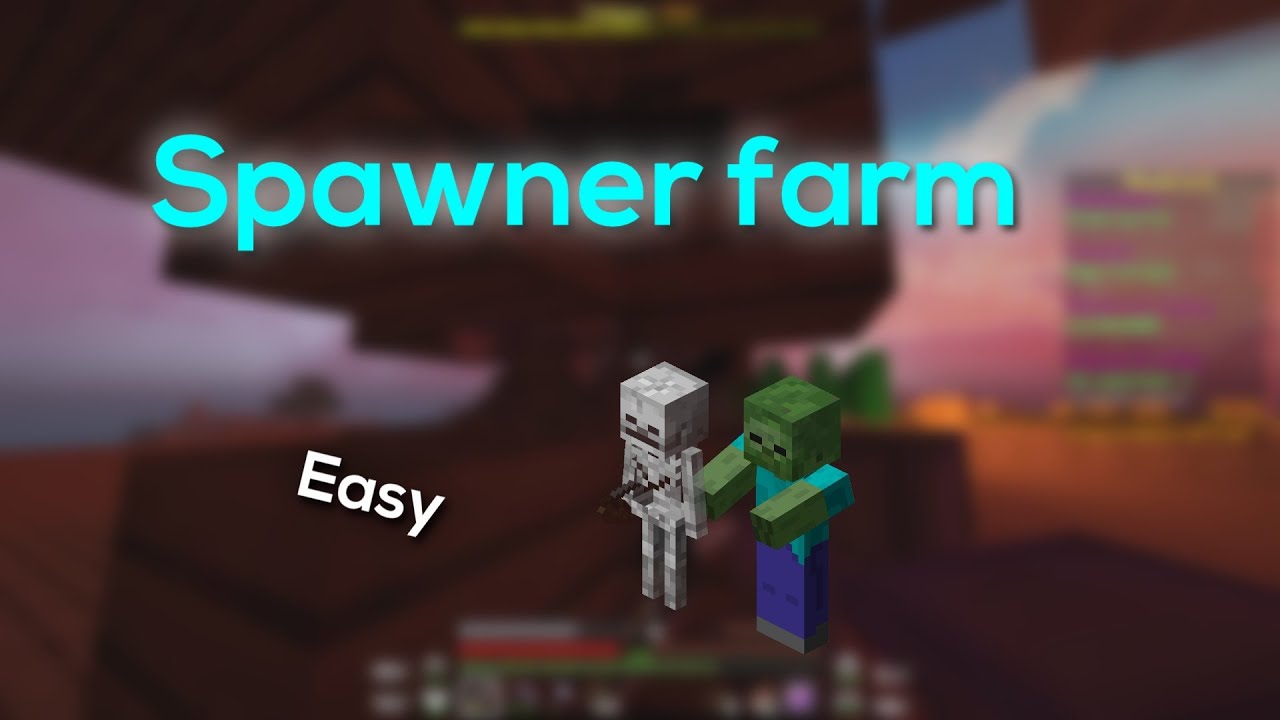 EASY XP SKELETON/ZOMBIE SPAWNER FARM TUTORIAL - Minecraft Skyblock Cubecraft