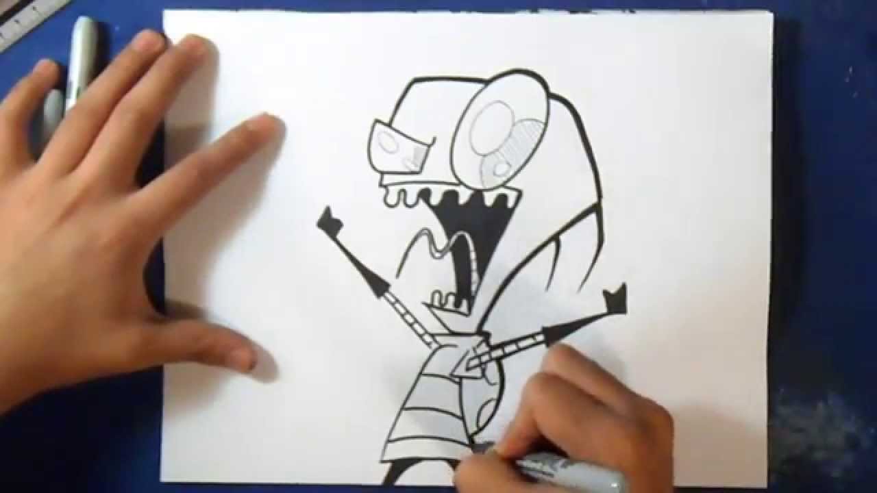 Cómo dibujar a Zim 3 - 