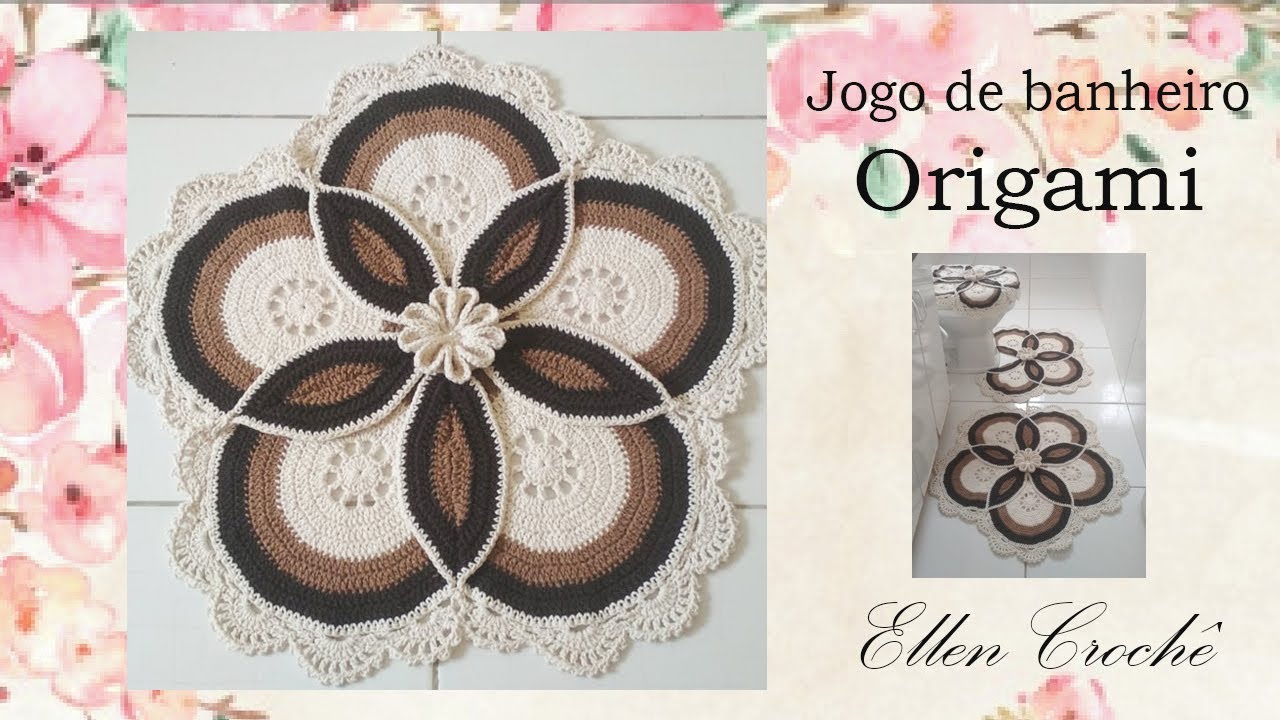 🖤 Como  fiz meu tapete origami - Por Ellen Crochê