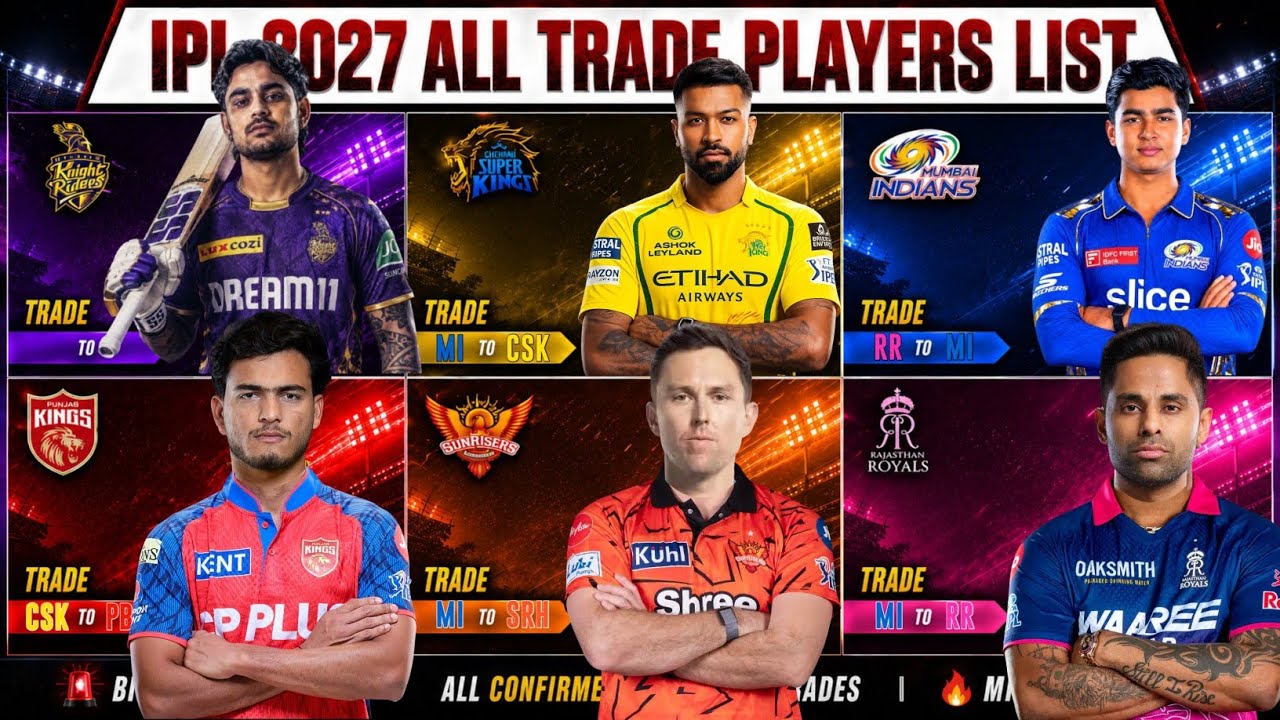 IPL 2027 Official Trade Players List | Hardik Pandya Trade To CSK | IPL 2027 All Trade News