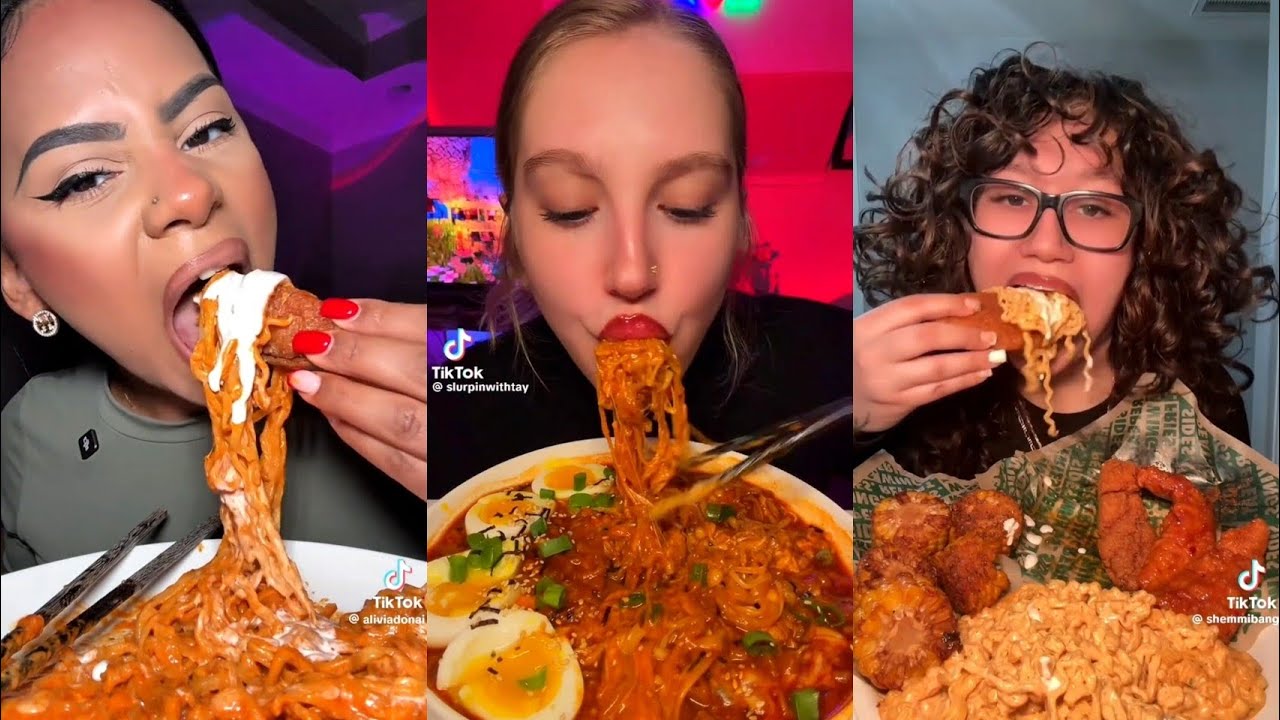 Slurpping Spicy Buldak Noodles Mukbang Compilation 🔥 Buldak Combo with Onion Cups 🧅 and more... 