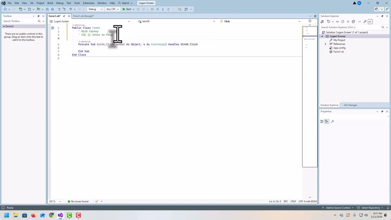 Logon Screen 3 btnOK Code