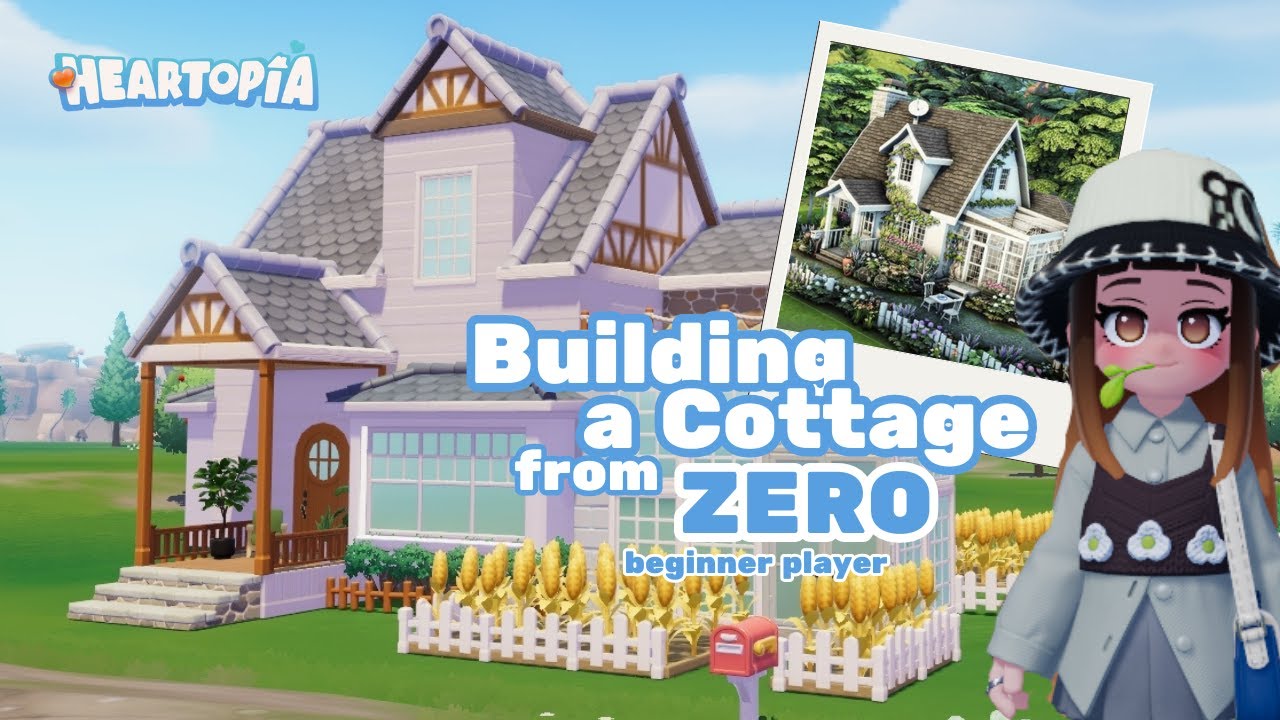 I built a COTTAGE from zero in  💜HEARTOPIA💜 (Tutorial and Gameplay)