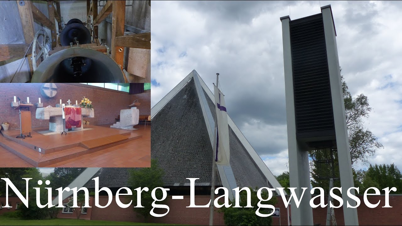 Nürnberg-Langwasser (N) Die drei Glocken der Passionskirche (Turmaufnahme)