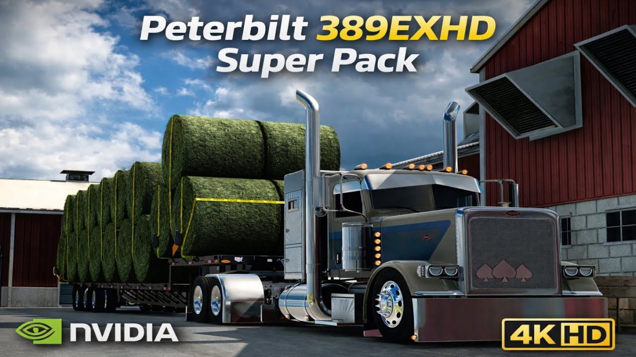 *Peterbilt 389EXHD Pack* Fresh Hay Hauled into Lubbock, Texas *JBX2/TAA Combo* 4K ATS 1.55