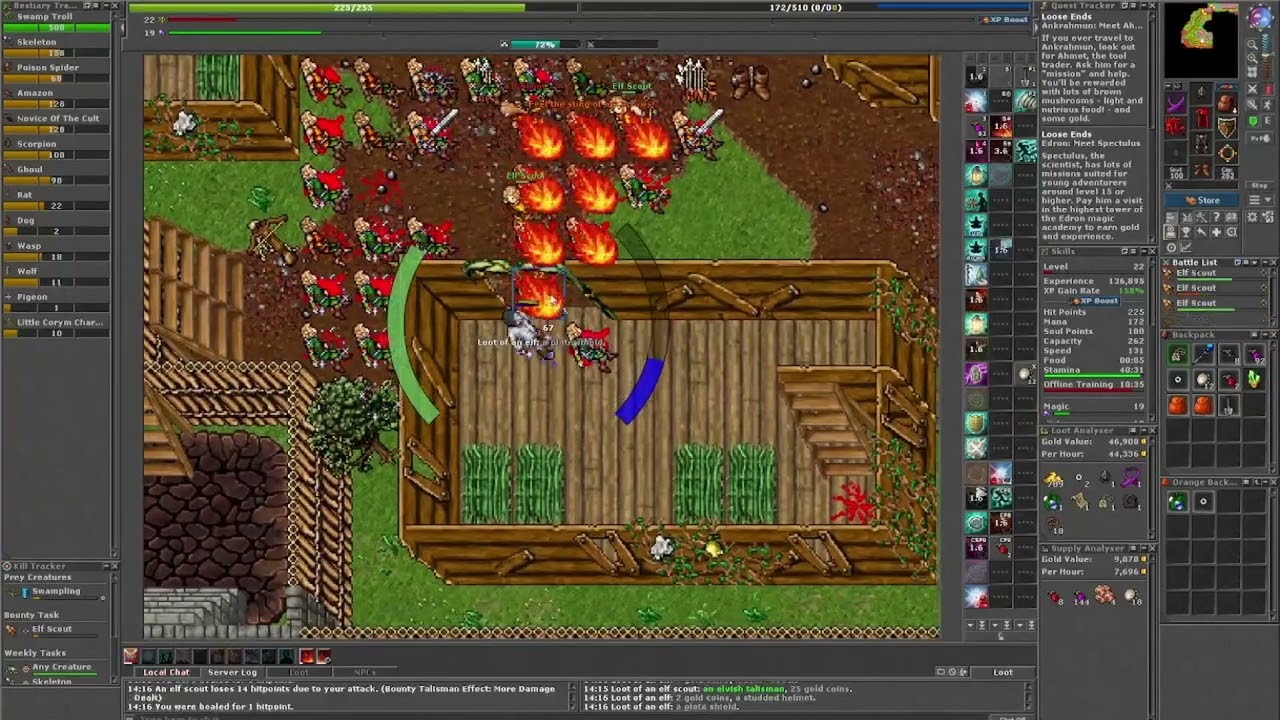 YALAHAR NA DREWNIANYCH RĘKACH - Tibia FACC to PACC Sorcerer 3