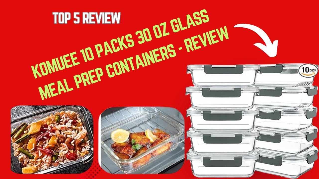 ✔KOMUEE 10 Packs 30 oz Glass Meal Prep Containers - Review