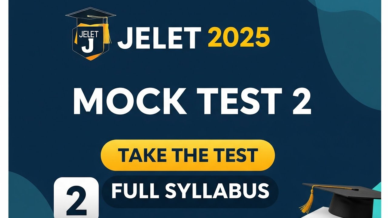 JELET 2025 Mock Test Series | Mock Test Paper 2 | 50 Questions Full Syllabus #jelet2025 #wbjee