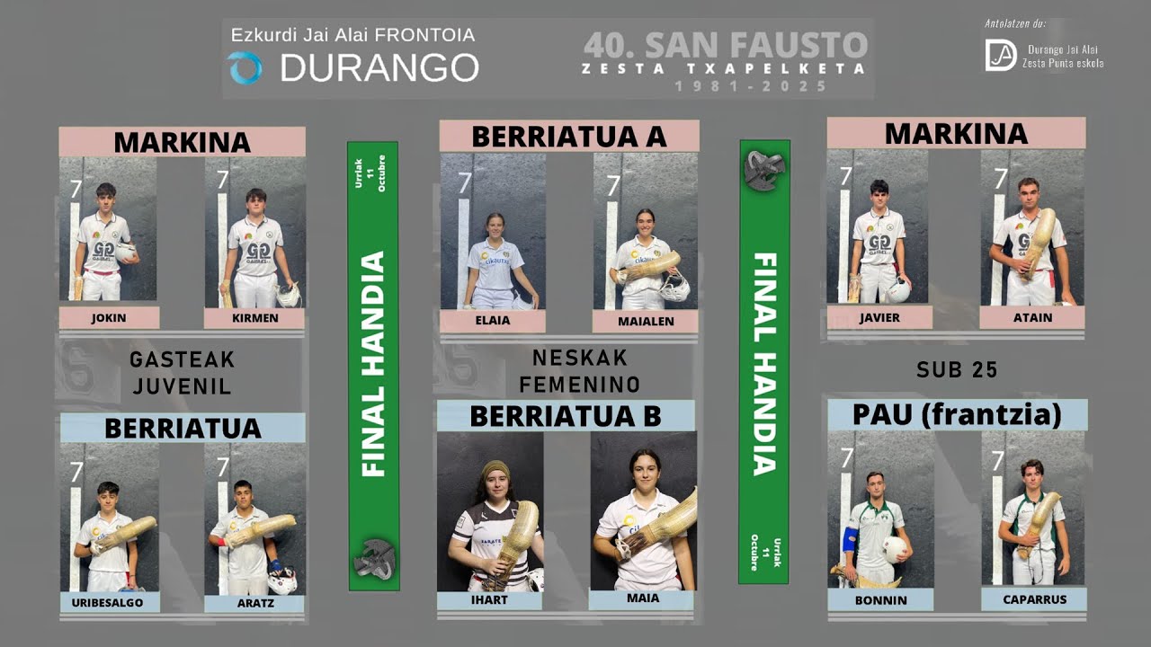 FINALAK 40. SAN FAUSTO ZESTA TXAPELKETA 1981 -2025