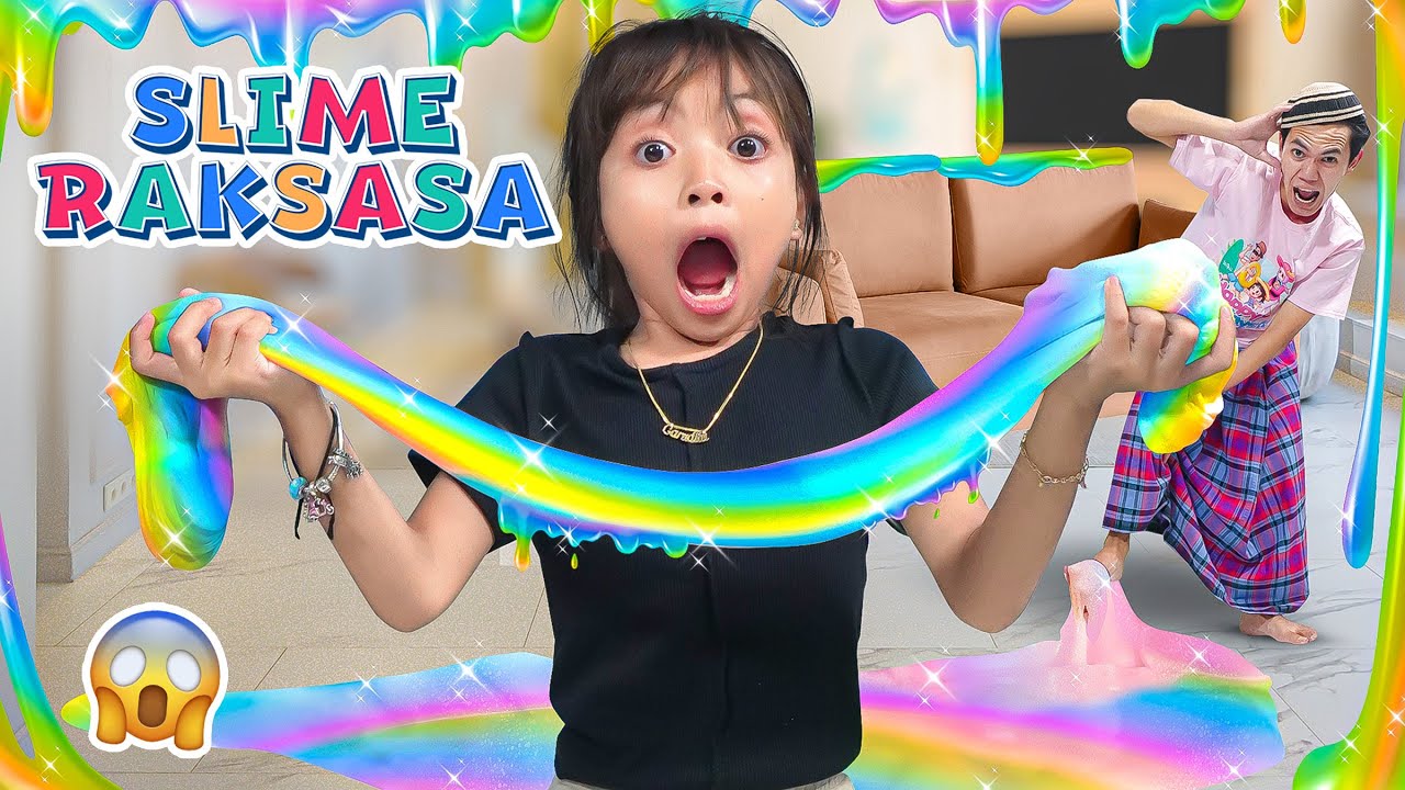 LEIKA DAN TOMPEL BIKIN SLIME RAKSASA DI LANTAI 😍 ENDINGNYA DIMARAHIN BUNDA JADI LENGKET SEMUA