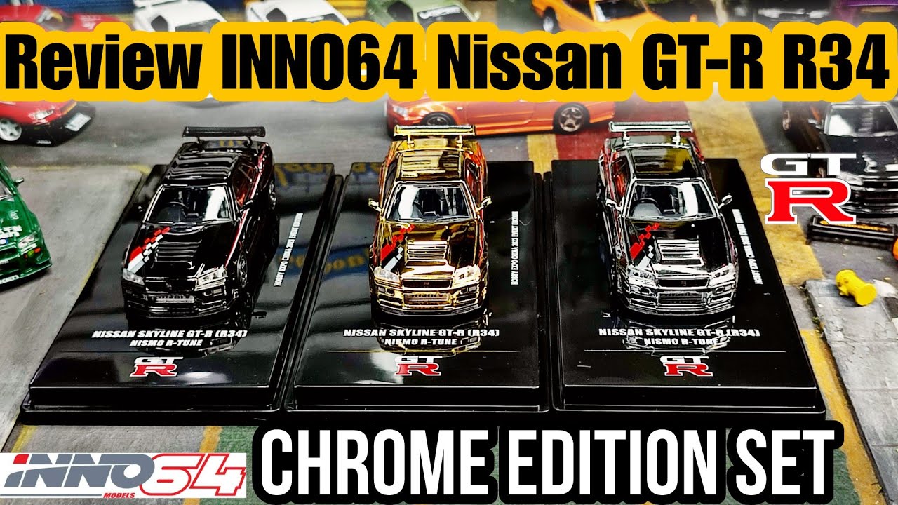 Review Inno64 GT-R R34 set Chrome Edition China Hobby Expo 2023. blingbling✨