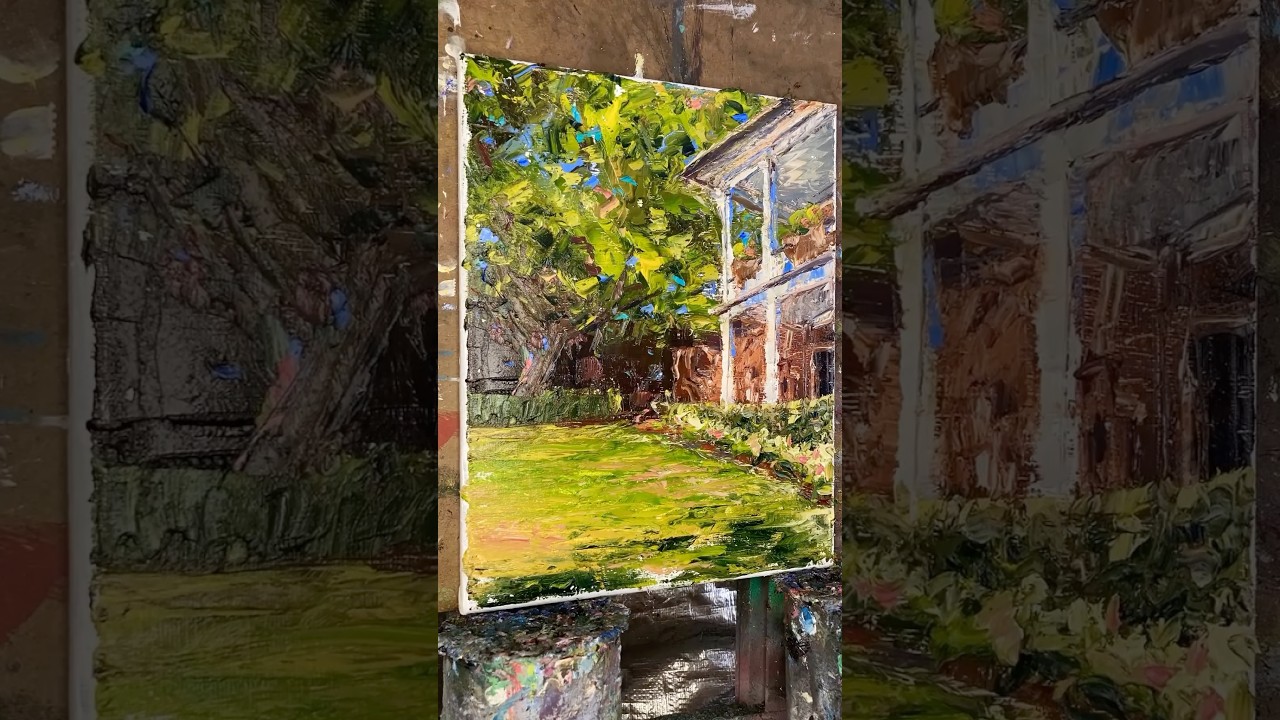 Impressionist painting timelapse of the Thomas Bennett House #impressionism #oilpainting #art