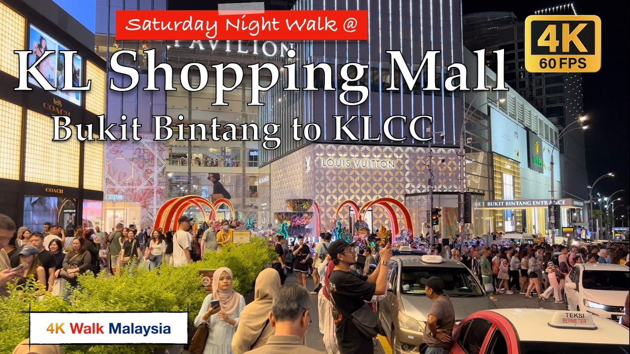[4K 60fps HDR] SATURDAY NIGHT WALK @ Kuala Lumpur Shopping Mall | BUKIT BINTANG to KLCC -Diwali 2024