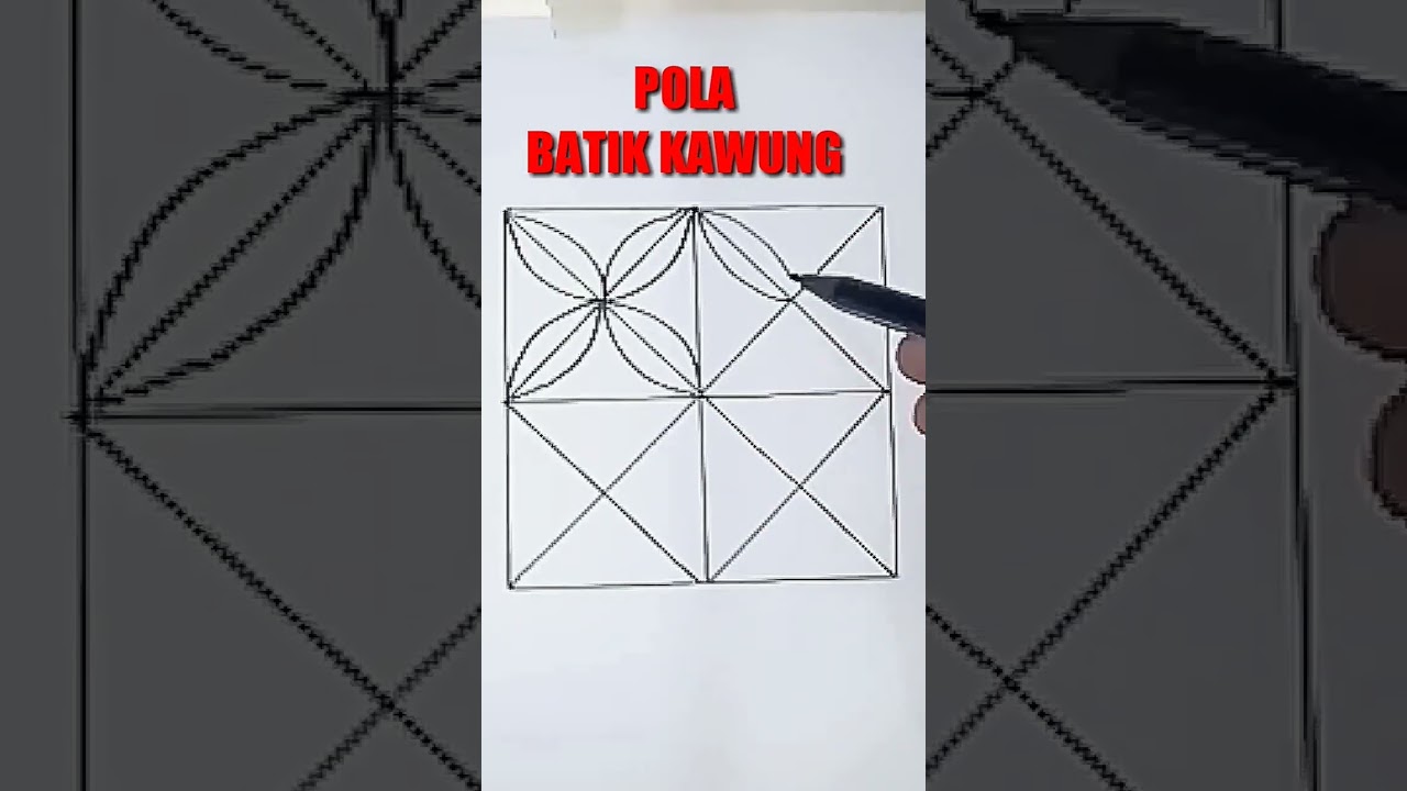 Cara menggambar batik kawung yang mudah dan simple #shorts #batik
