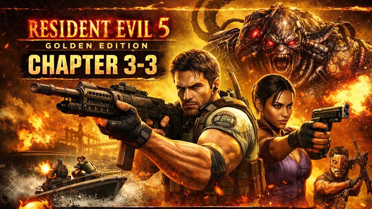 Resident Evil 5 Full Gameplay Chapter 3-3 🔥 Epic Boss Fight & Intense Action | RE5 Walkthrough
