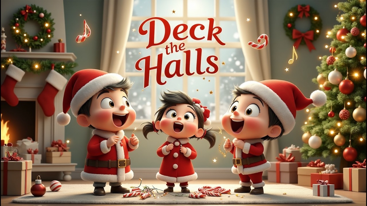 🎄🎶 Deck the Halls – Fa La La Christmas Sing-Along for Kids | Joy Bounce TV