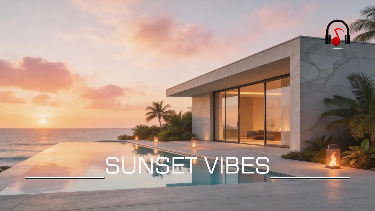 Chill Deep House Evening Vibes & Warm Fire | Purple Sunset Relaxing Music🔥