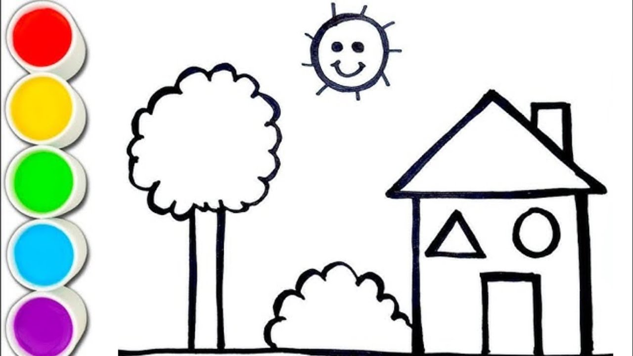 How to Draw a House Easy for Kids 🏠 Step by StepCute House | Cute House Drawing for Kids 