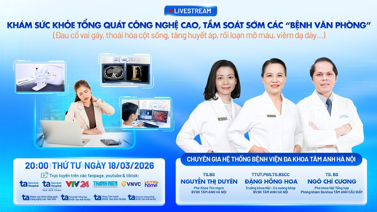 🔴 ĐANG DIỄN RA: Khám sức khỏe tổng quát công nghệ cao, tầm soát sớm các 'bệnh văn phòng' | VTV