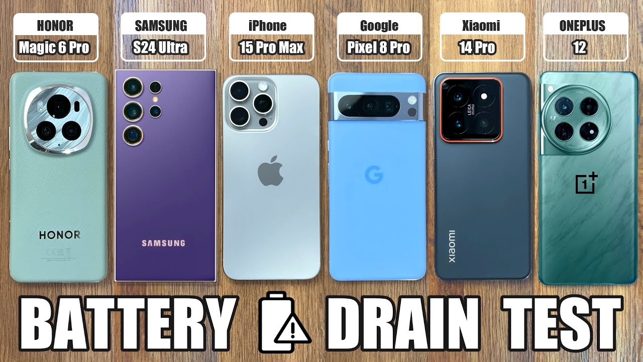 Honor Magic 6 Pro против iPhone 15 Pro Max / Samsung S24 Ultra / OnePlus 12 — ТЕСТ НА РАЗРЯД БАТАРЕИ