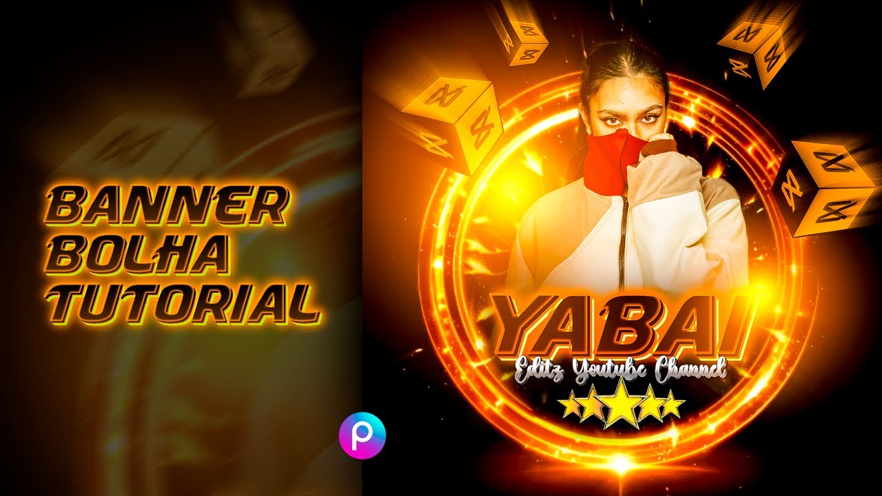 Como Fazer BANNER BOLHA pelo celular - Design Flyer Arte - PicsArt Photo Editing Tutorial