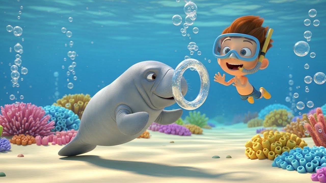The Crying Baby Manatee Lost the Bubble Ring AV1 | Fun Kids Song | Nursery Rhymes for Toddlers