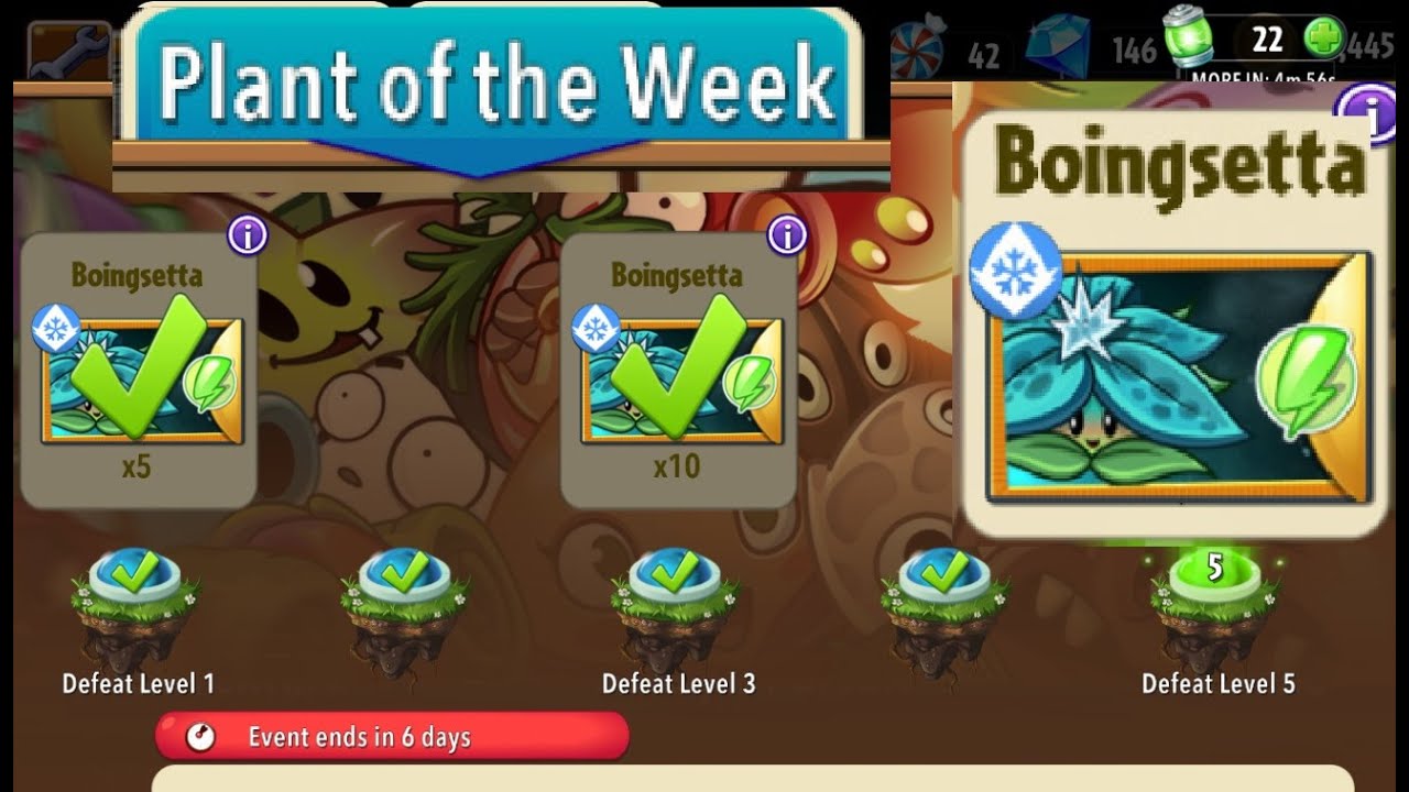 PLANTS VS ZOMBIES 2  - BOINGSETTA - PLANT OF THE WEEK - gameplay - 2025