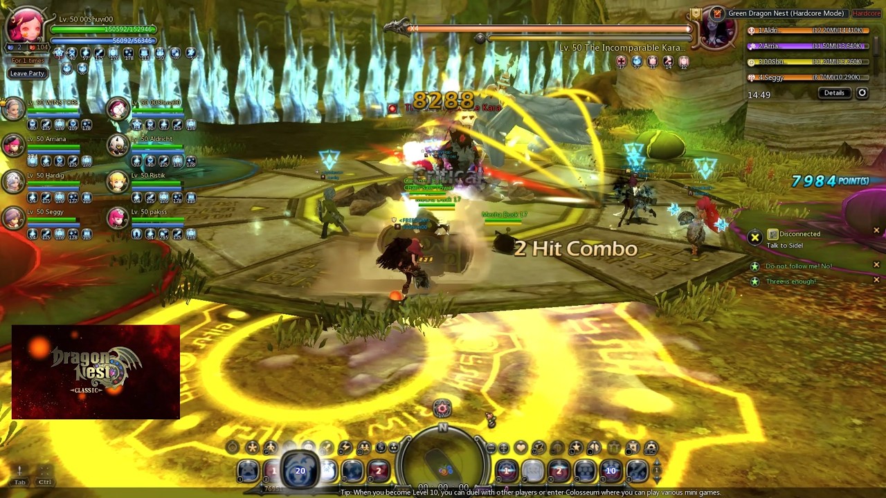 GEAR MASTER LV 50 GAMEPLAY - GREEN DRAGON NEST HARDCORE MODE | DRAGON NEST CLASSIC