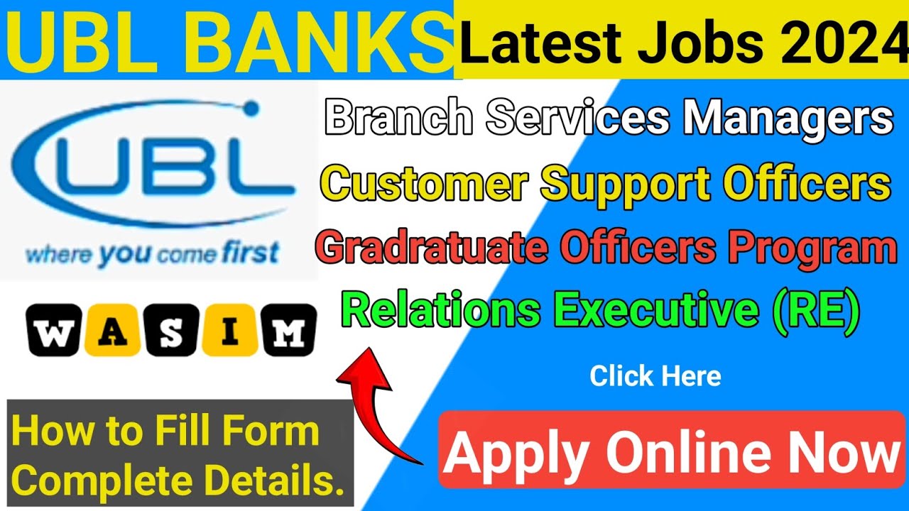 UBL Bank Latest Jobs in Pakistan 2024 Apply Online New Career Opportunities ubl banks BSO Cashiers 💥