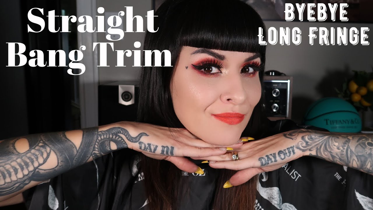 Straight bang trim | From Bettie to Blunt Fringe Haircut | Cosmetology 101