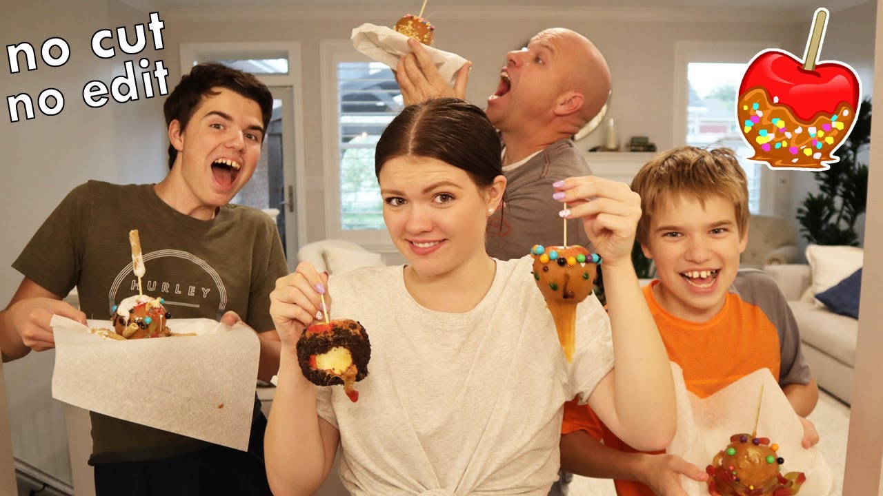 No Cut No Edit Caramel Apple Challenge!