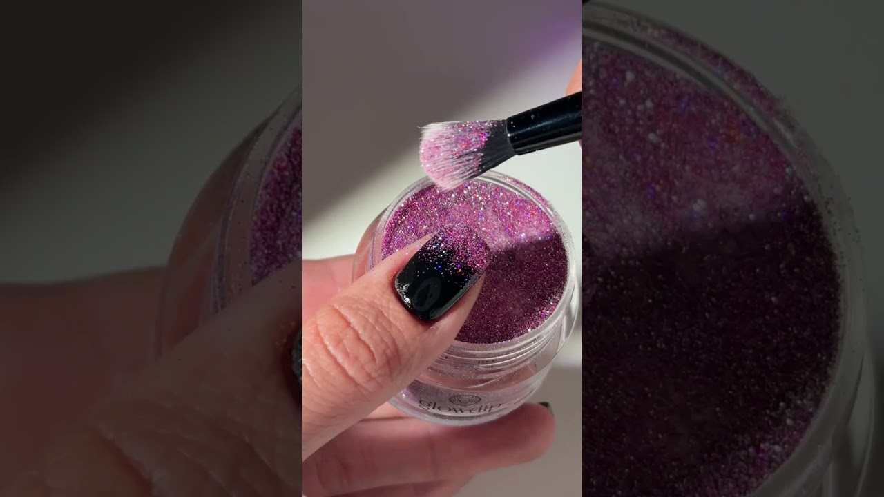 Sapphire Black + Reflective Purple | Glowdip Dipping Powder