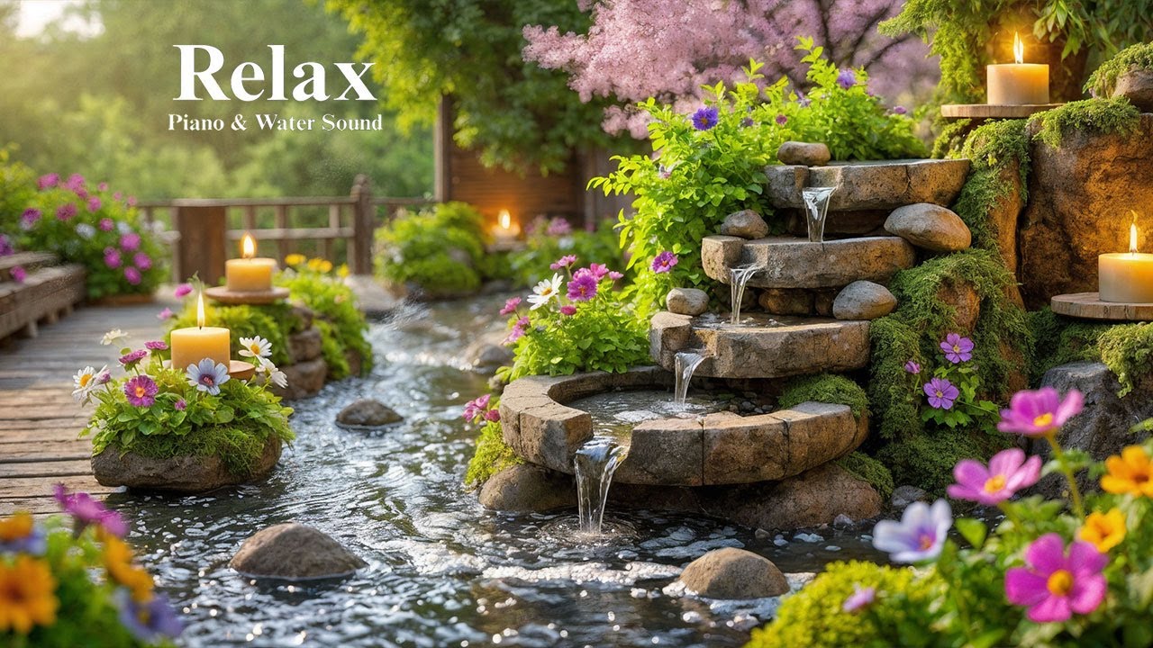 Relaxing Piano Music + Flowing Water Sound 🌿 Calm the Mind, Release Stress & Emotional Tension