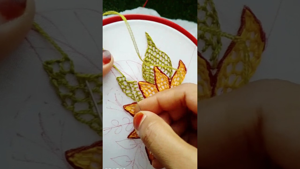 Net stitch🪡🪡🥰😍.... #youtubeshort #embroidery #ytshorts #handbroidery