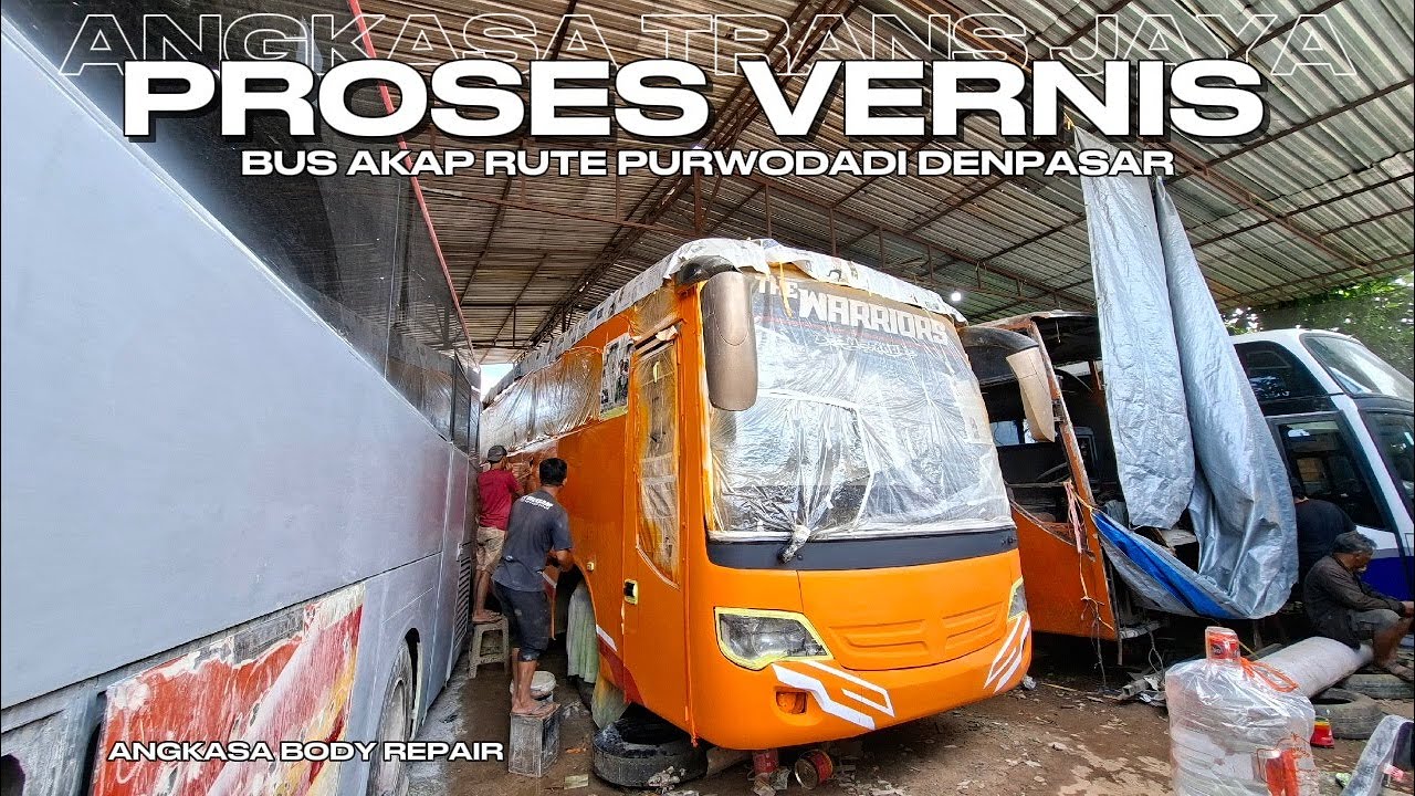 PROSES VERNIS KEDUA BUS AKAP | ANGKASA TRANS JAYA | ANGKASA BODY REPAIR
