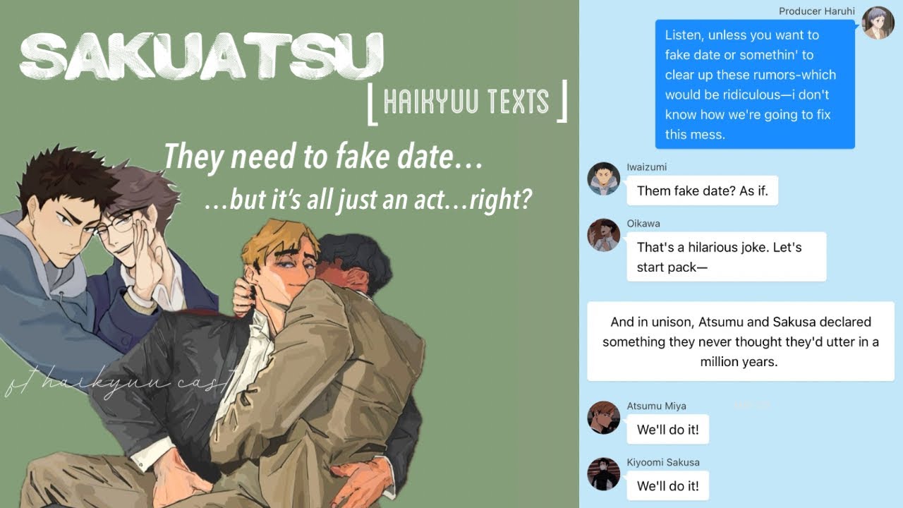 atsumu and sakusa have to fake date…but it’s just an act…right? | movie star AU | haikyuu texts