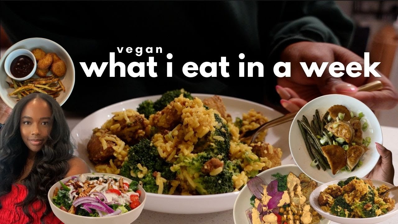 vegan what i eat in a week (when i'm short on time) | tofu dumplings, caesar salad, buddha bowl, etc