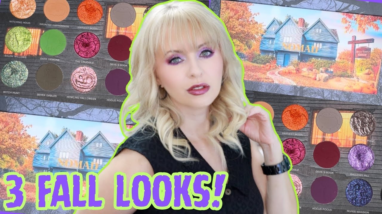NEW NOMAD COSMETICS WITCH CITY SALEM PALETTE REVIEW + 3 LOOKS